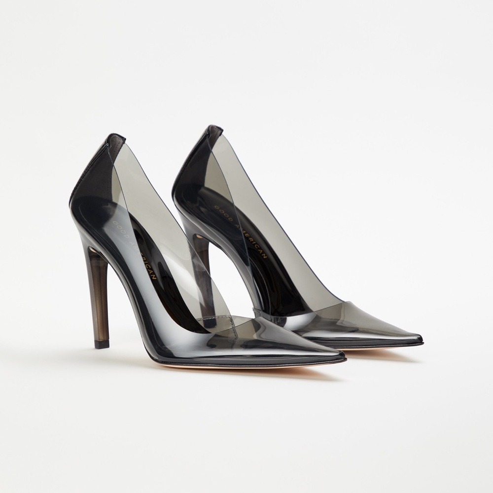Good American Cinder F*ckin Rella Pump, Light Smoke, sz 9, NEW IN BOX, not worn